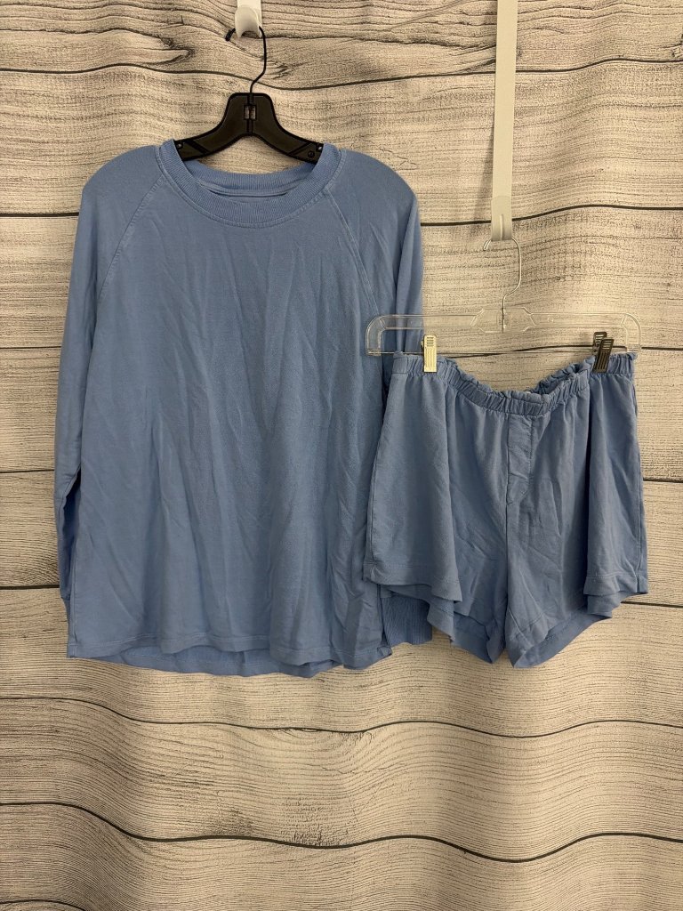 Lake Blue Long Sleeve Top & Shorts Set Size M